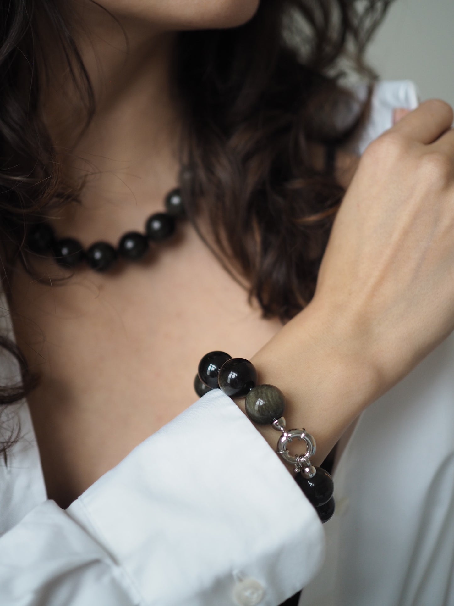 Moss Green Obsidian Bracelet