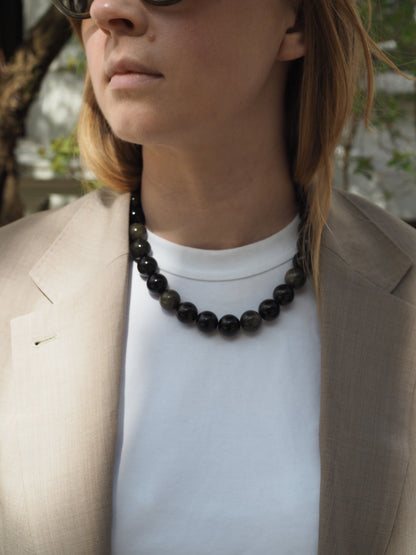 Moss Green Obsidian Necklace
