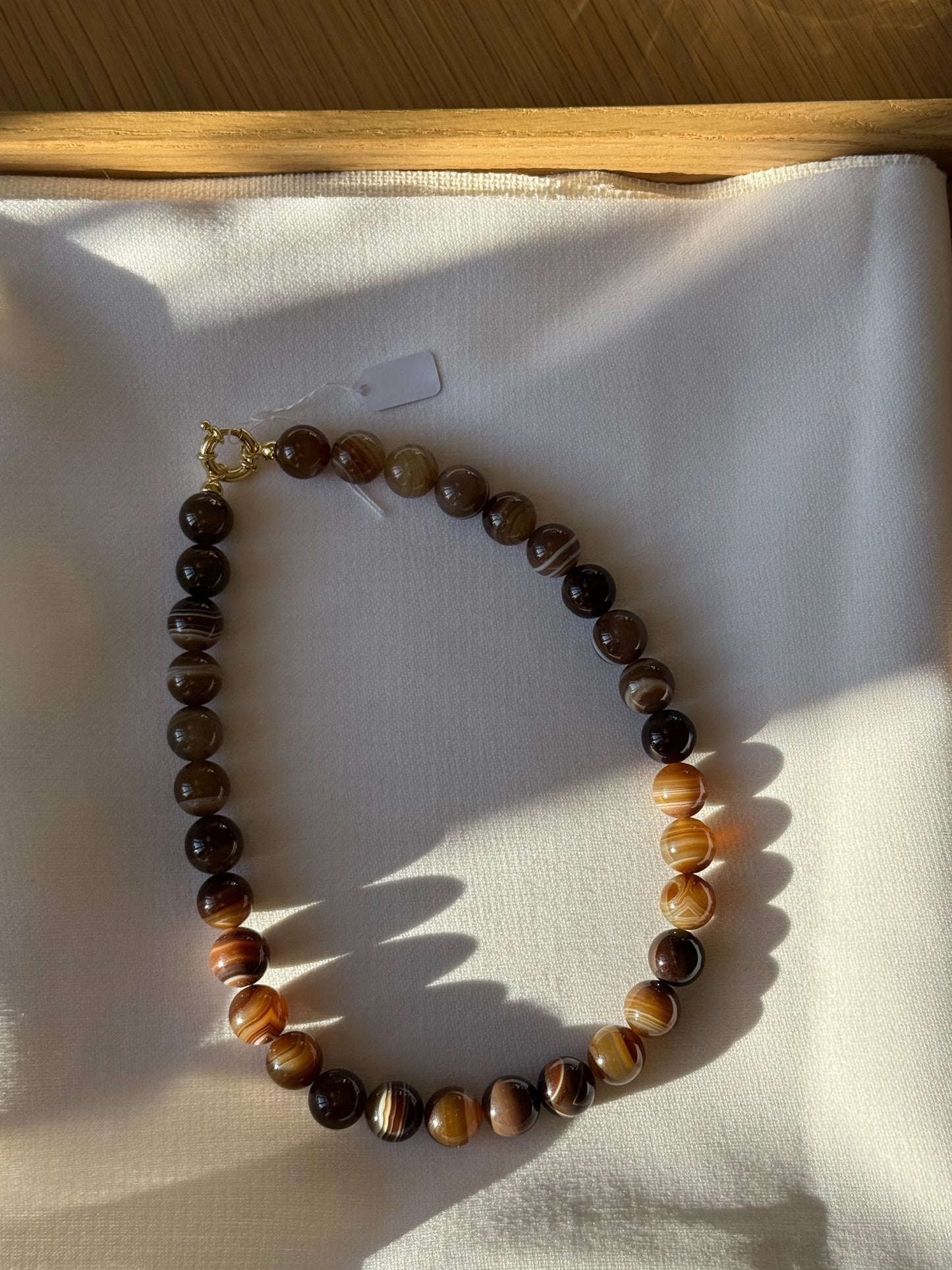Mocca Brown Agate Necklace