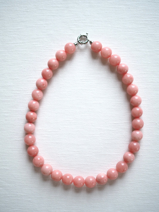 Summer Bubblegum Agate Necklace