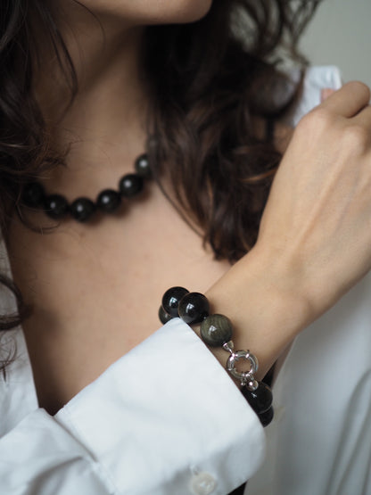 Moss Green Obsidian Bracelet
