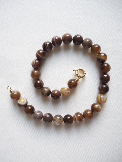 Mocca Brown Agate Necklace