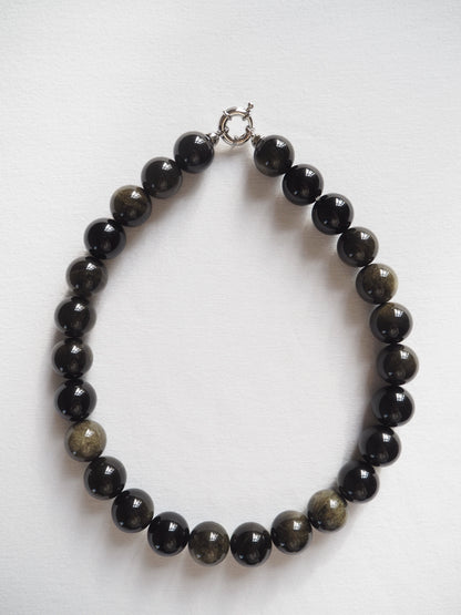 Moss Green Obsidian Necklace
