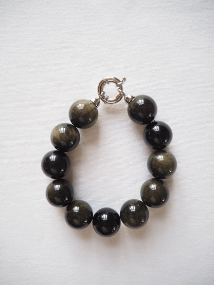 Moss Green Obsidian Bracelet